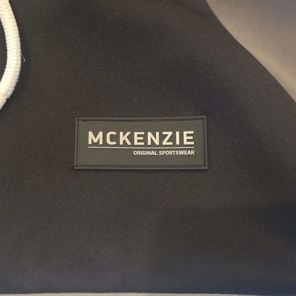 McKenzie Original Sportswear Men's Full-Zip Hooded‎ Jacket Black White Gray L